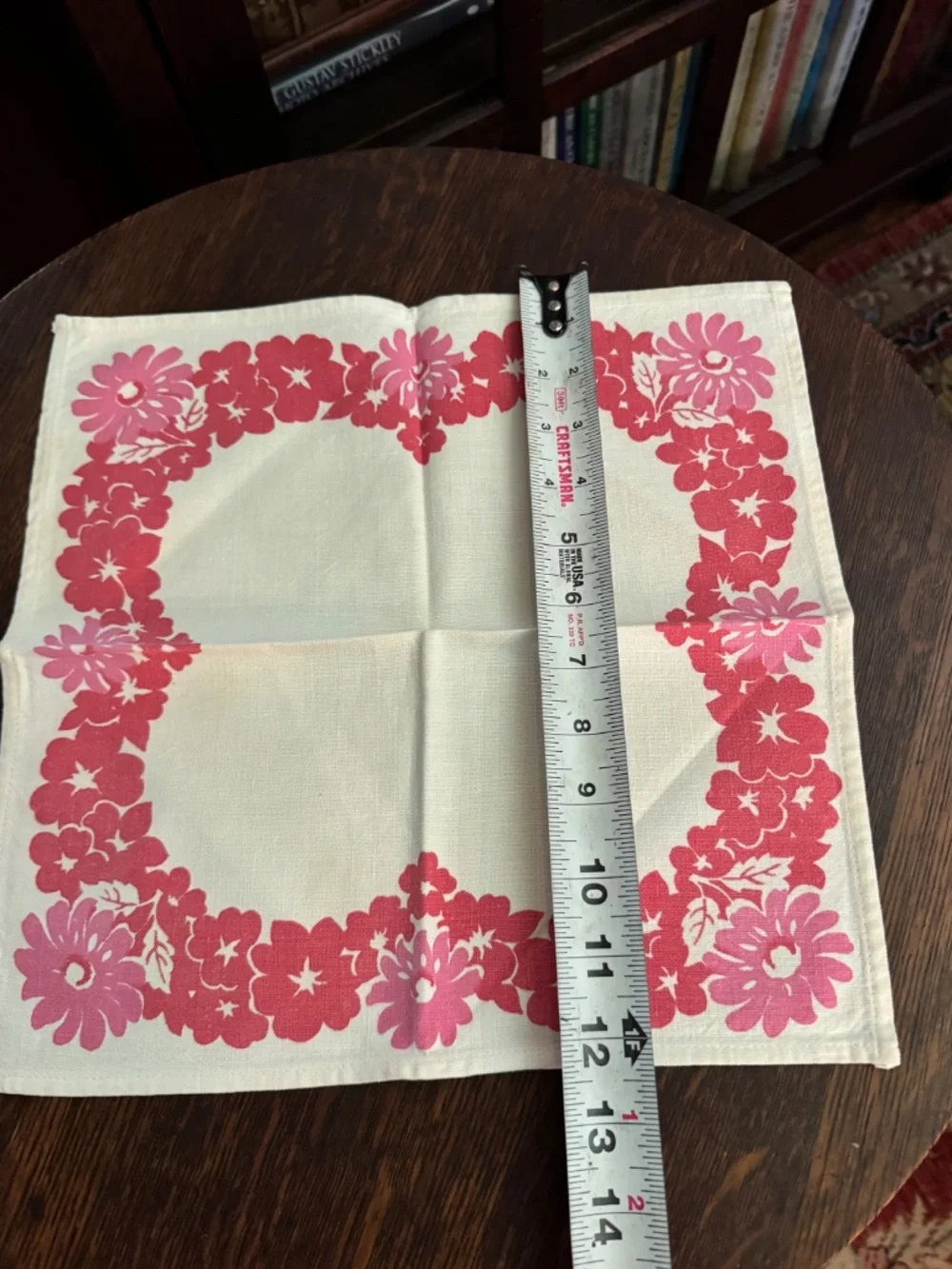 SET OF 6 VINTAGE CLOTH NAPKINS FLORAL PINK COTTAGECORE SHABBY CHIC